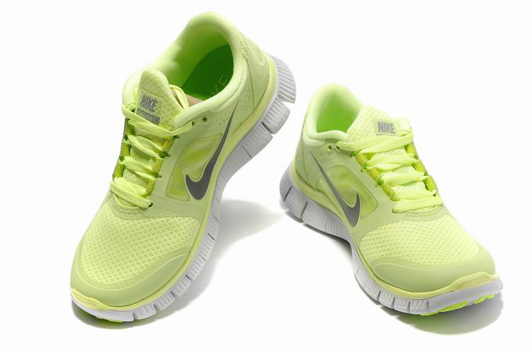 Hot Nike Free5.0 Women Shoes Gray/Greenyellow